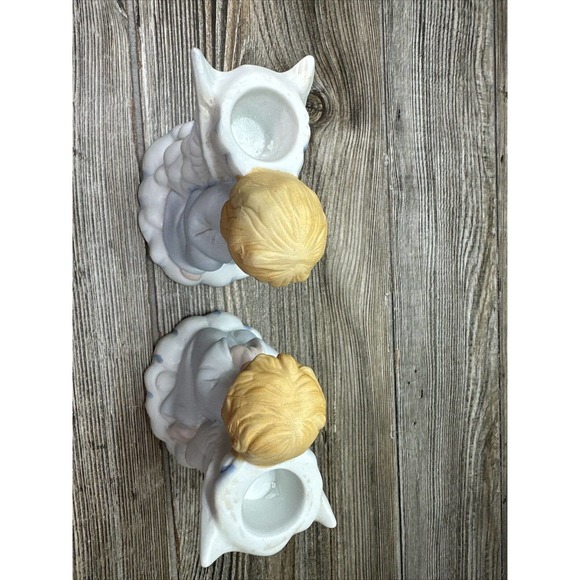 Vintage Praying Angel Children Taper Candle Holders Porcelain Made In Taiwan - Picture 5 of 6